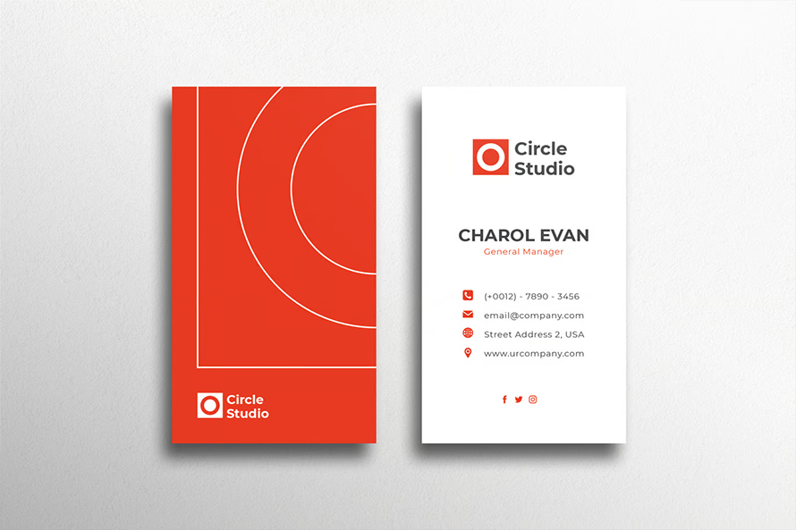 Red and White Business Card Design