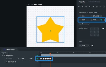 animating the star shape