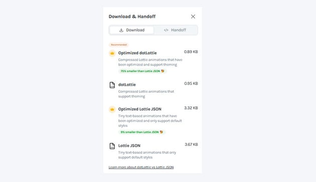 export lottie file