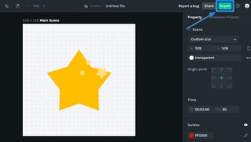click on the export button