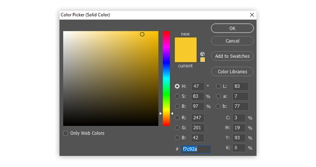 select yellow color