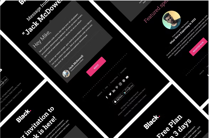 Black - Notification Email Templates