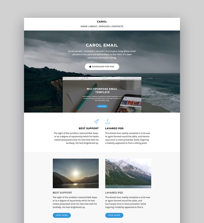 Carol Best Email Newsletters With 100 Modules - Responsive Email