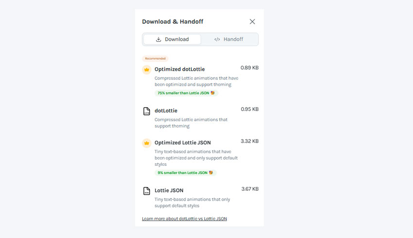 export lottie file