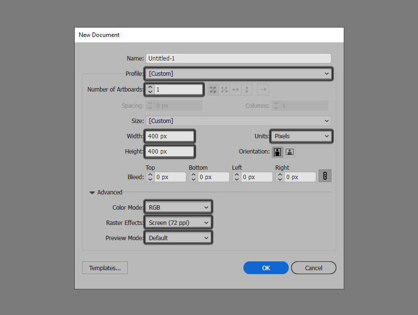 How do you draw a plaid pattern: setting up a new document