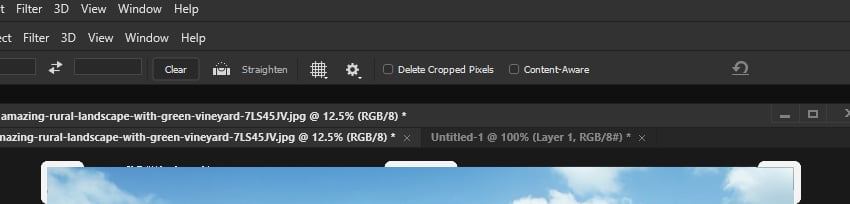 Unchecked Delete Cropped Pixels