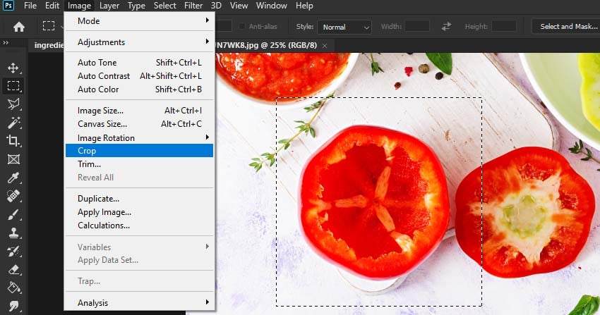Cropping the Selection