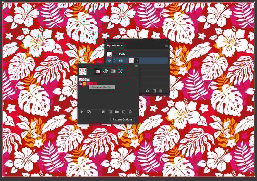 apply new fill to Hawaiian pattern to give color