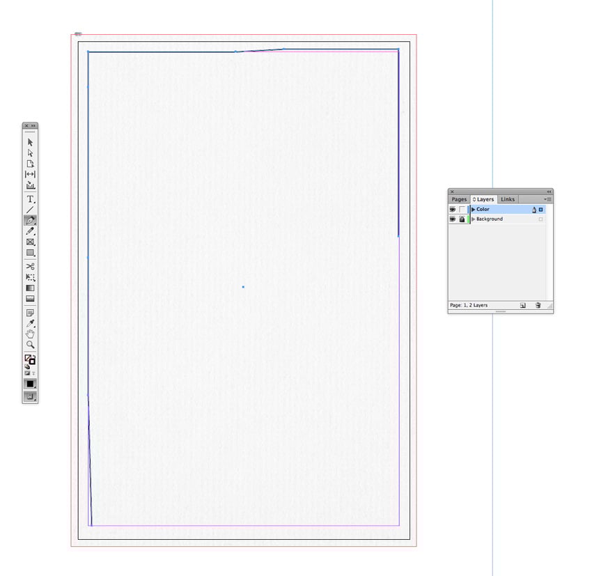 Take the Pen Tool (P) and trace around the margin edge.