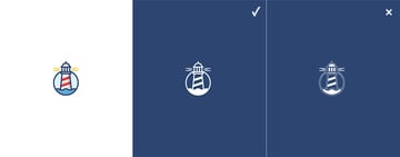 How light and shadow works on a inverted logo