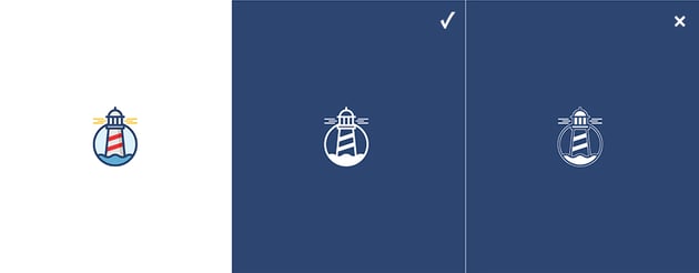 How light and shadow works on a inverted logo