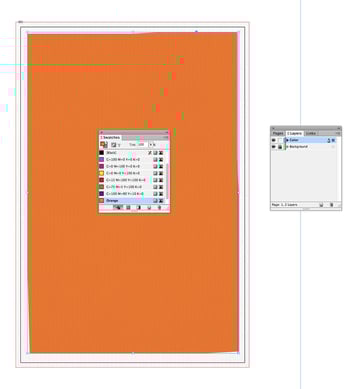 Set new shape to Orange and the Stroke Color to [None].