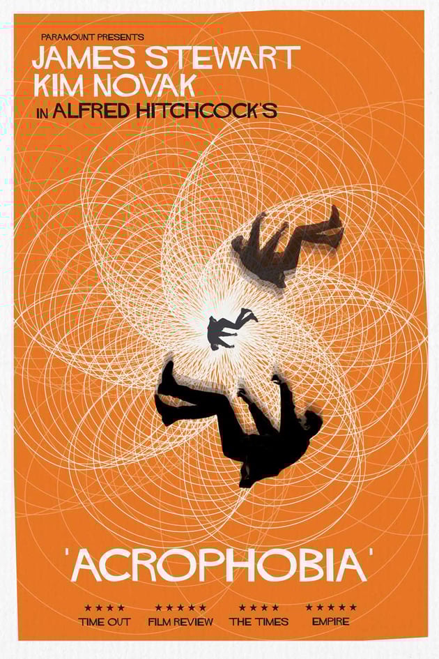 Final poster resembling the Vertigo by Hitchcock poster.