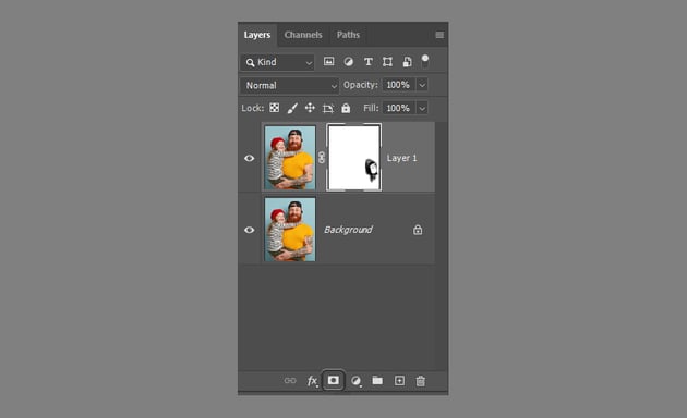Remove a tattoo from a photo: add a layer mask.
