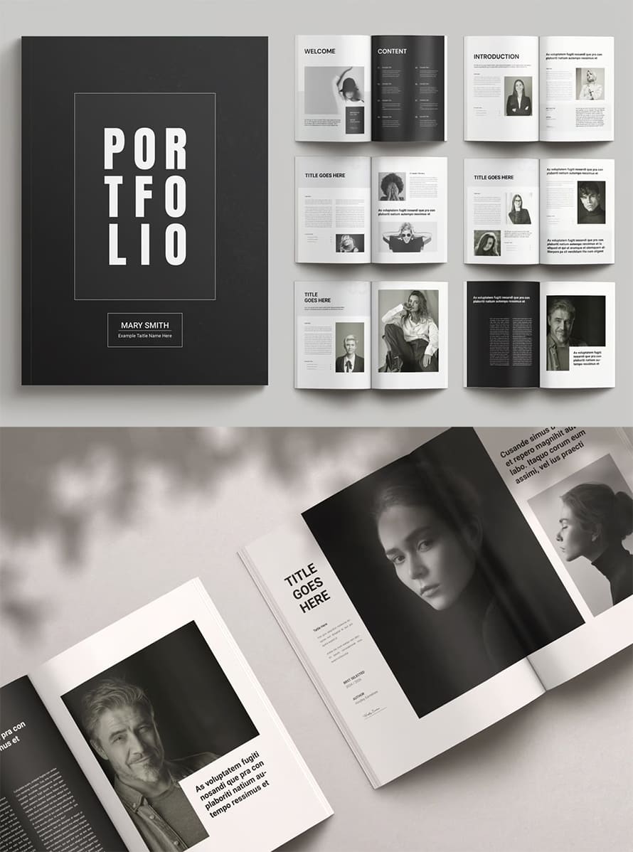 Portfolio Layout With Gray Accents