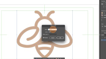 a negative offset will move the vector lines to the center of the shape