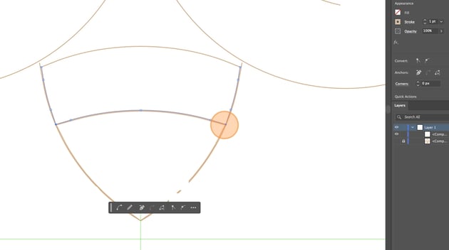 Cutting the stripe line off of the abdomen outline