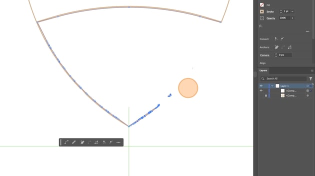 delete the messy outline points on the right side of the abdomen