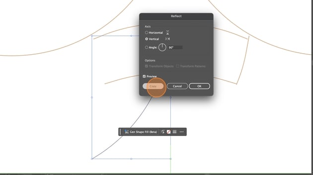 click copy on the reflect dialogue box