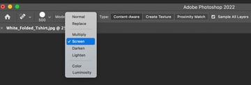 how to set spot healing brush toolblending modes