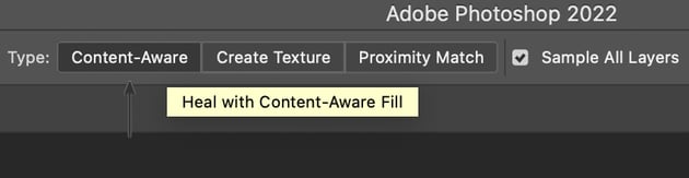 select source sampling type content-aware type to remove wrinkles from clothing