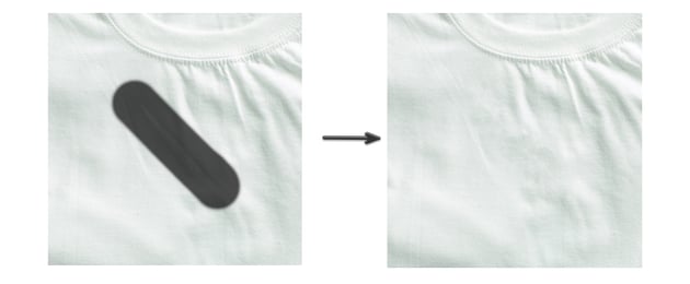 use the spot healing brush tool to paint over creases