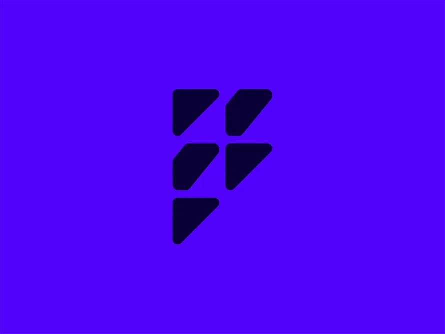 Letter F Tech Logo by Rakibul Hasan