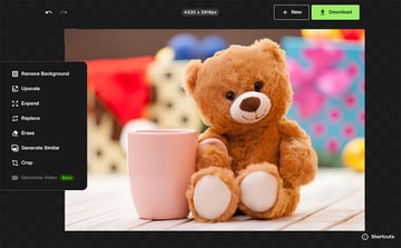 press Keep to download upscaled image on ImageEdits