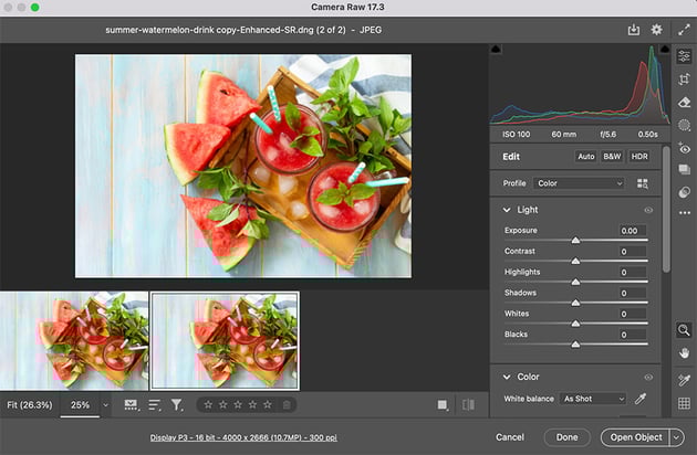 Open Object enhance image using super resolution feature