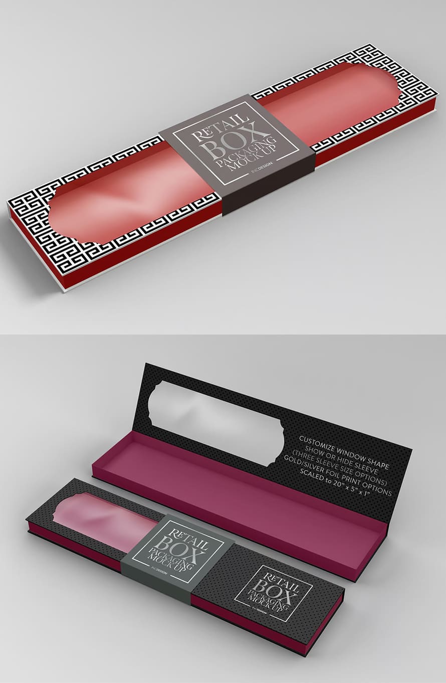 Rectangle Collapsible Box Packaging Mockup