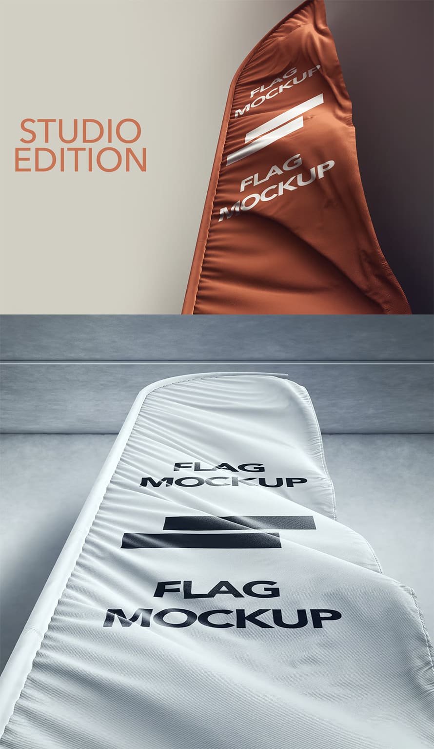 3d Flags Feather Bow Sail Flag Mockup