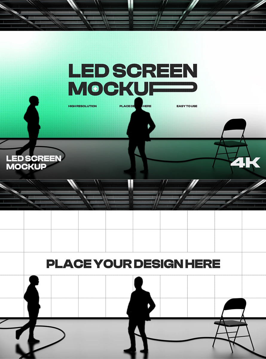 Free Background Led Screen Mockup