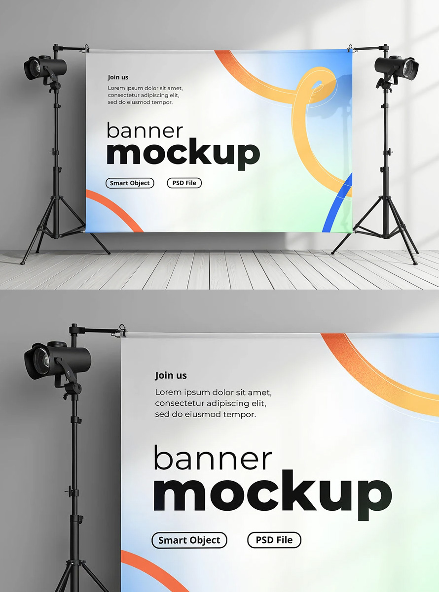 Free Standing Banner Mockup