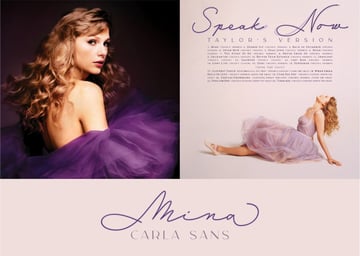 Speak Now font, Taylor Swift: Mina and Carla Sans