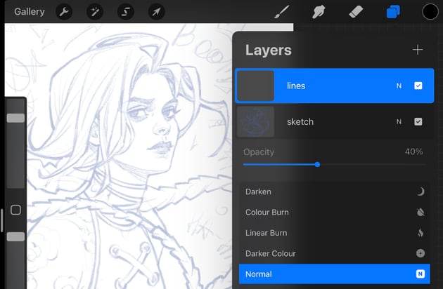 lines layer settings