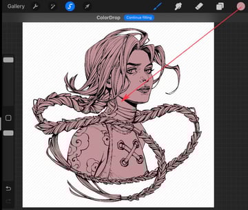 filling in the silhouette base color