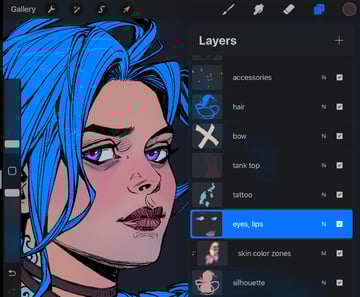 eyes and lips colors