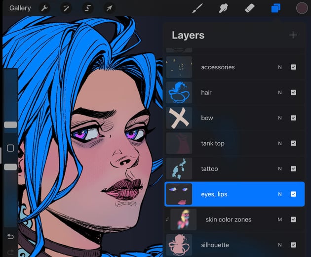 eyes and lips colors