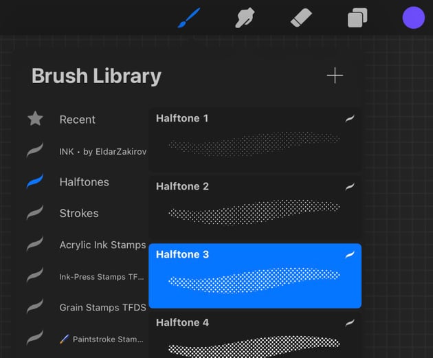 halftone brush picking