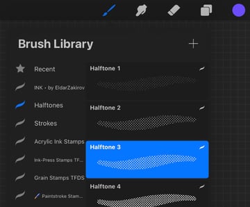 halftone brush picking