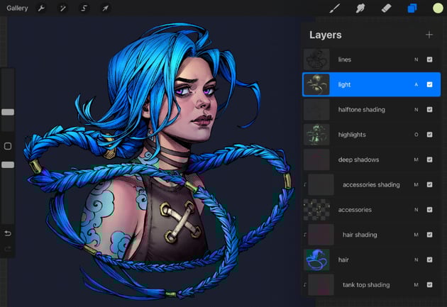 adding intense highlights