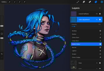 color adjustments of the piece