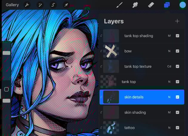 adding details to the face