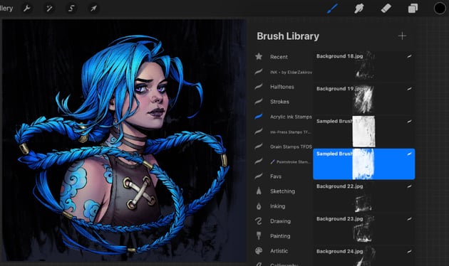 choosing a stamp brush for background
