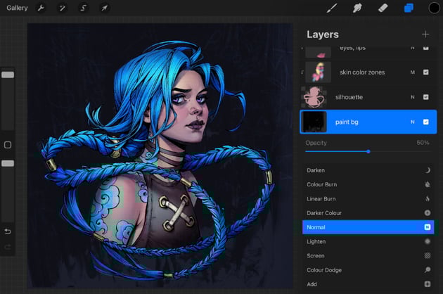 applying a stamp brush to background