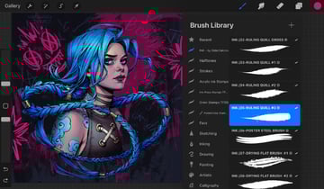 choosing a graffiti brush
