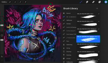choosing another graffiti brush