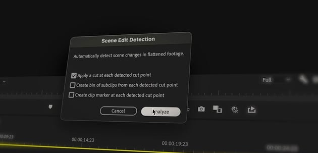 Scene edit detection