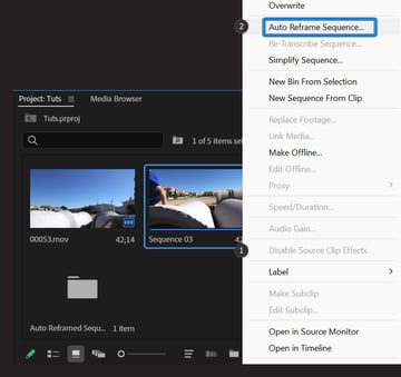 Auto reframe sequence
