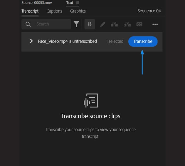 click on transcribe button